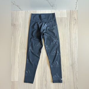 Adidas Leggings Womens M Black All Over Logo